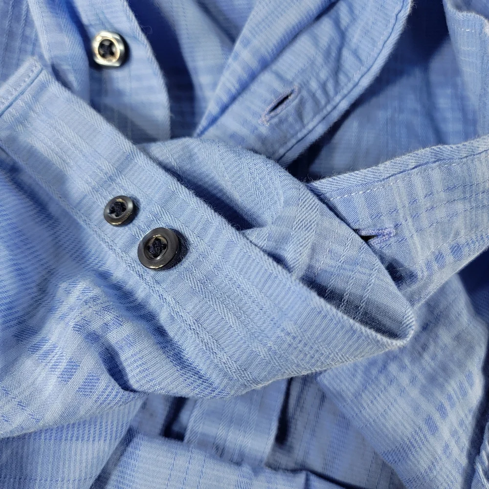 Tasso Elba Large 16-16 1/5 Mens Shirt Angled Barrel Cuff Regular Fit Non Iron - Picture 4 of 6
